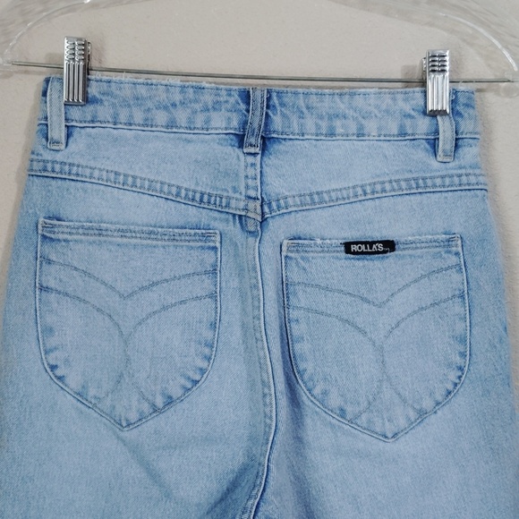 Rolla's Original Straight Faded Light Wash Distressed High Rise Jeans Size 25 - Picture 6 of 7